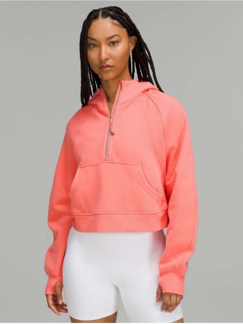 Lululemon Scuba Oversized Half-Zip Hoodie Raspberry Cream size M/L